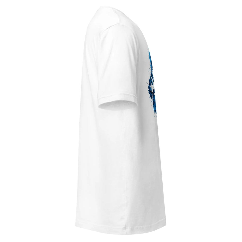 Breaking Through Blue Skull Graphic Unisex T-Shirt - RooLabzBreaking Through Blue Skull Graphic Unisex T-ShirtXSWhiteRooLabz