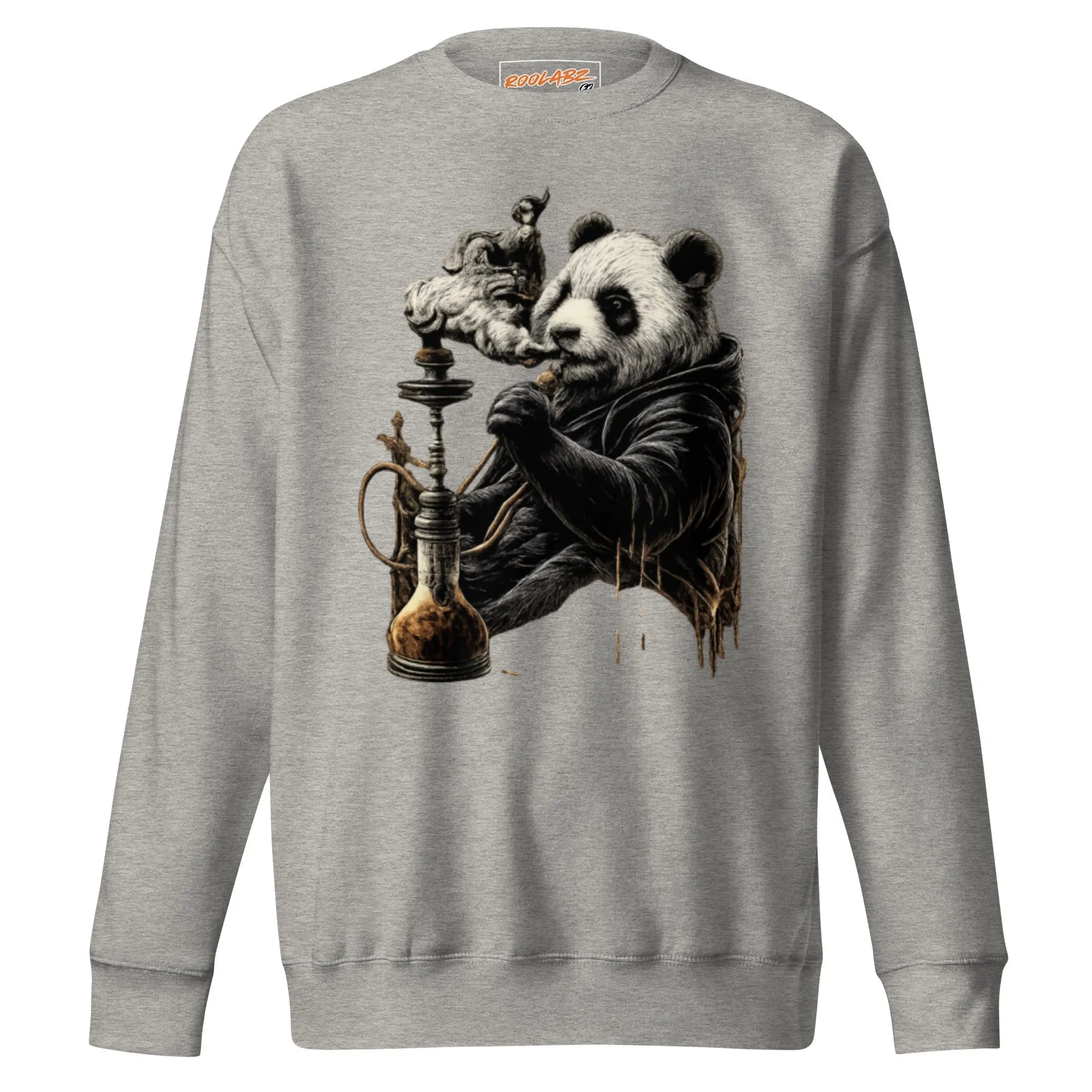 Hookah Panda Graphic Unisex Premium Sweatshirt - RooLabzHookah Panda Graphic Unisex Premium SweatshirtSBlackRooLabz
