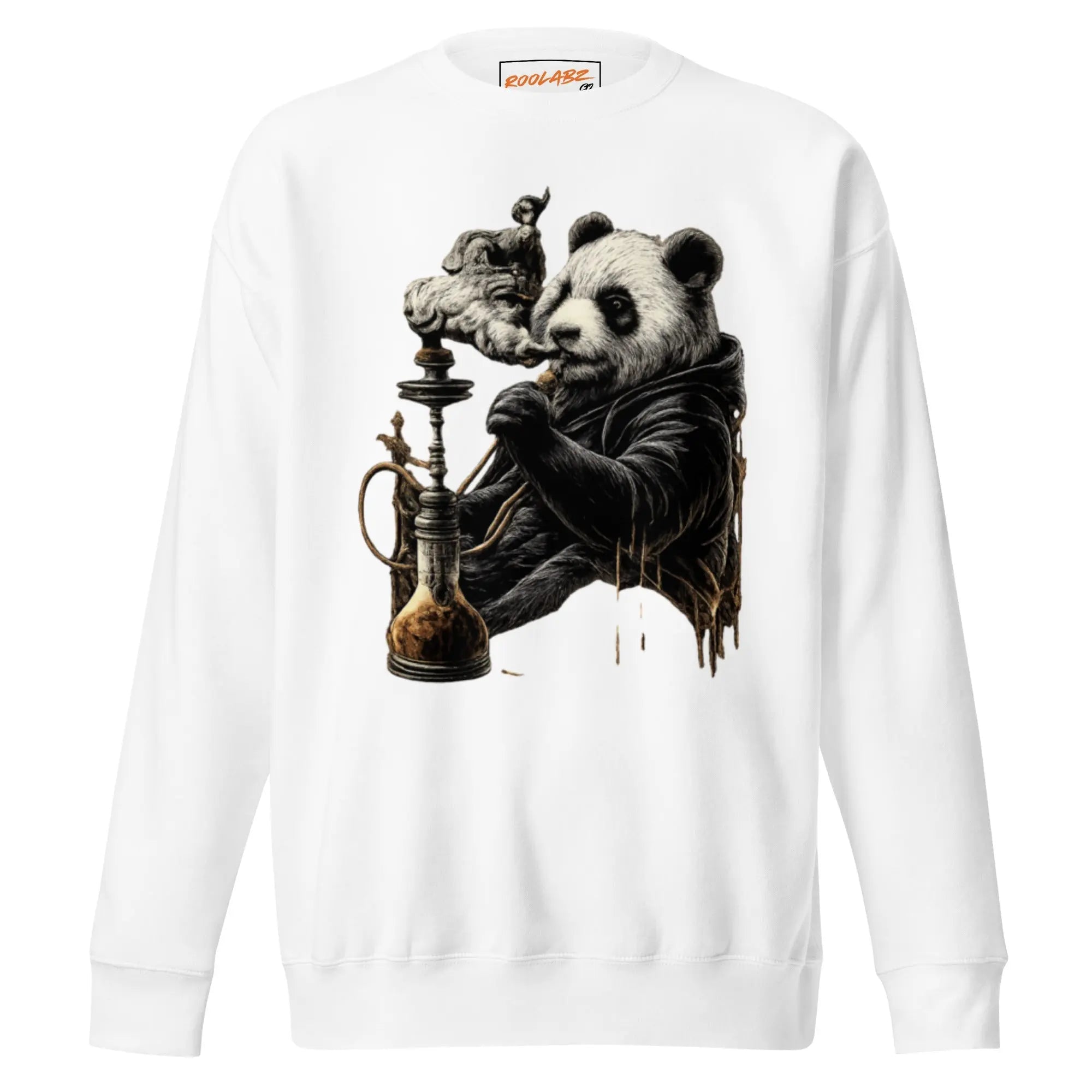 Hookah Panda Graphic Unisex Premium Sweatshirt - RooLabzHookah Panda Graphic Unisex Premium SweatshirtSBlackRooLabz