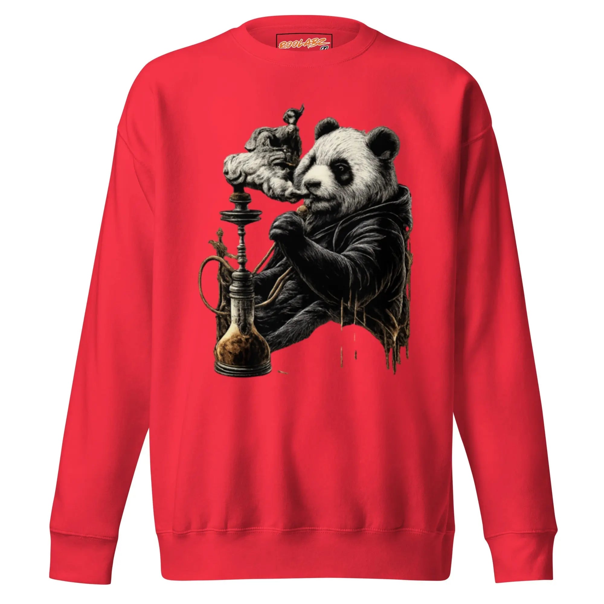 Hookah Panda Graphic Unisex Premium Sweatshirt - RooLabzHookah Panda Graphic Unisex Premium SweatshirtSBlackRooLabz