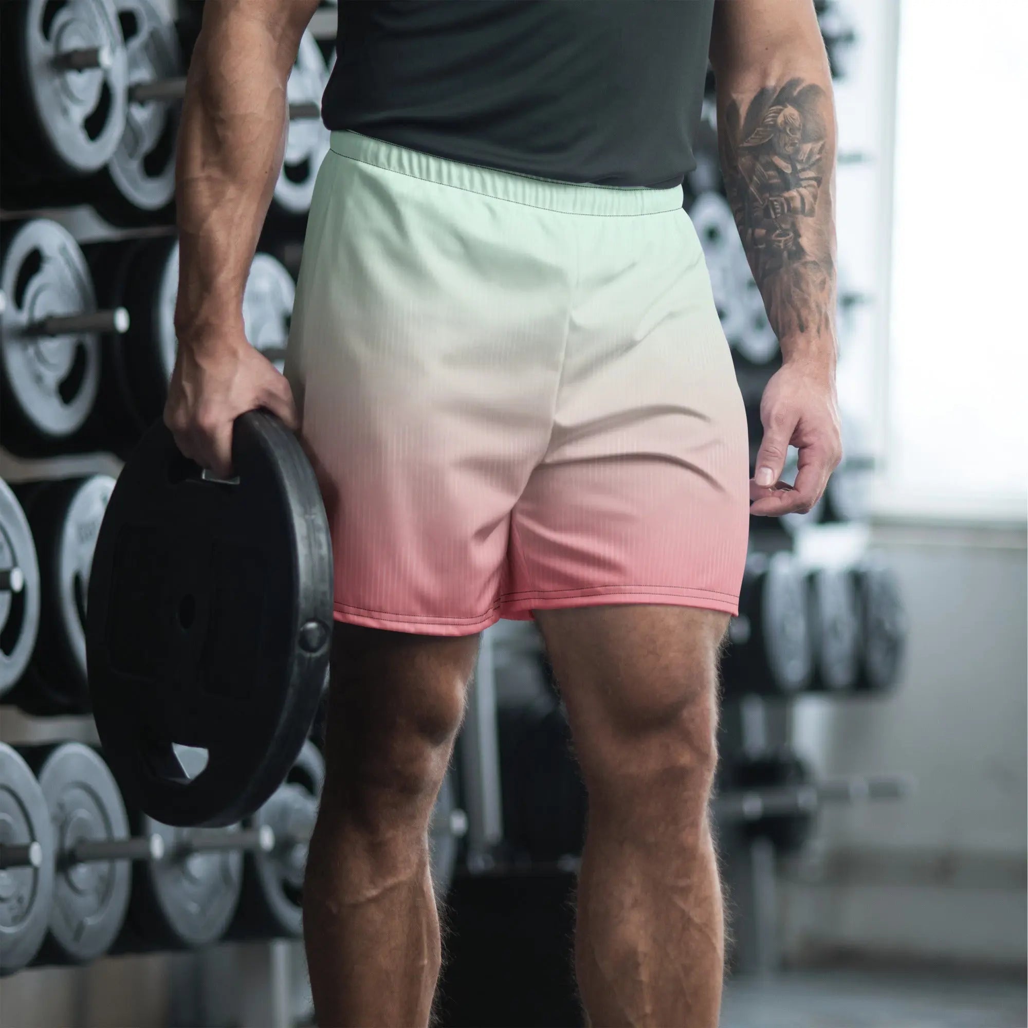 Mint Blush Fade All-Over Print Unisex Athletic Shorts - RooLabzMint Blush Fade All-Over Print Unisex Athletic ShortsXSRooLabz