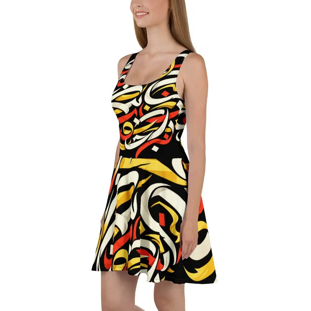 Persian Calligraphy Skater Dress - RooLabzPersian Calligraphy Skater DressXSRooLabz