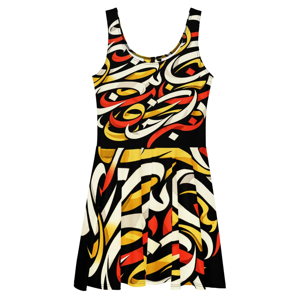 Persian Calligraphy Skater Dress - RooLabzPersian Calligraphy Skater DressXSRooLabz