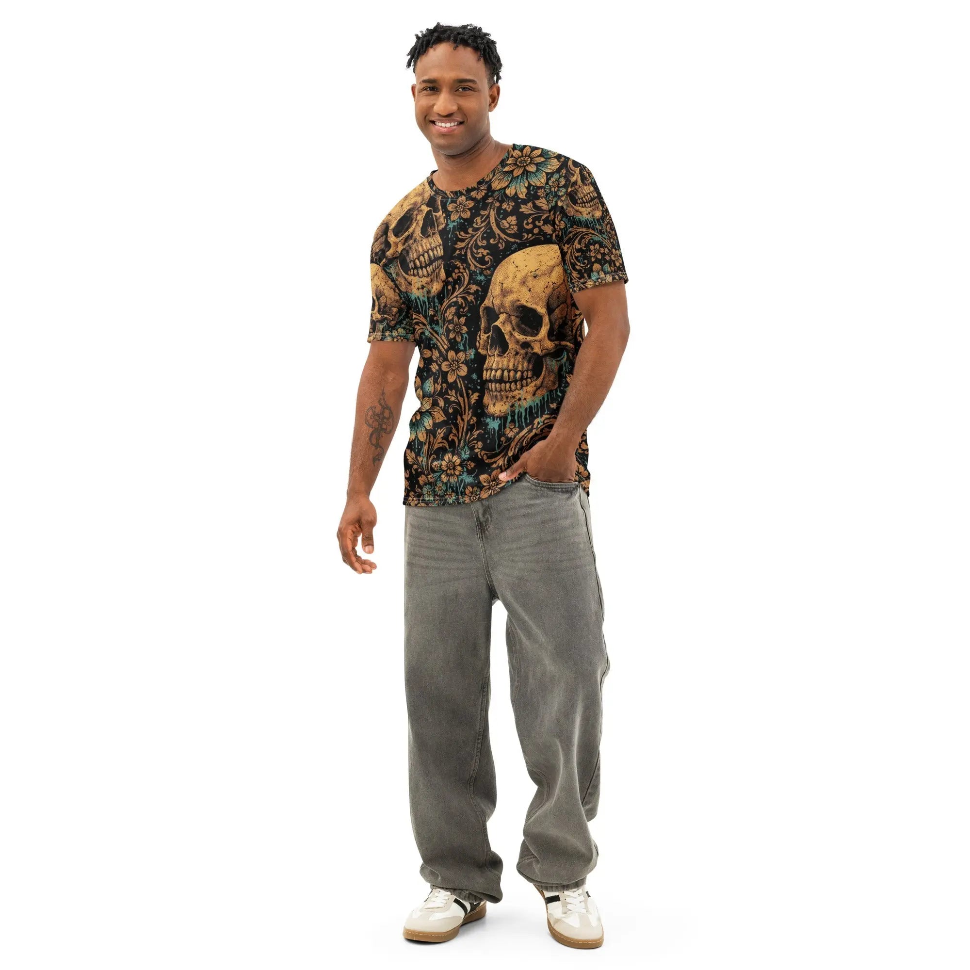 Roolabz Skull & Bloom Men’s T-Shirt - RooLabzRoolabz Skull & Bloom Men’s T-ShirtXSRooLabz