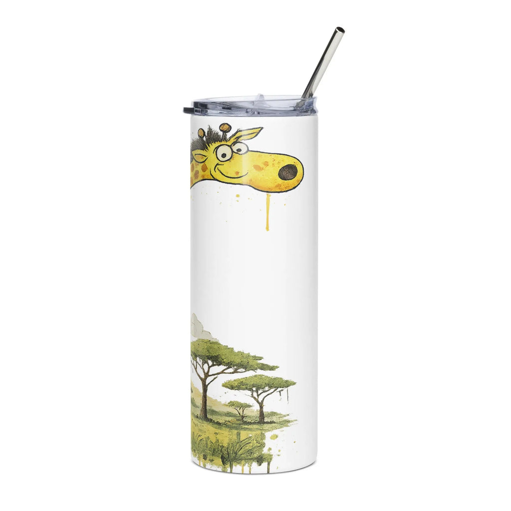 Safari Giraffe Stainless Steel Tumbler - RooLabzSafari Giraffe Stainless Steel TumblerRooLabz